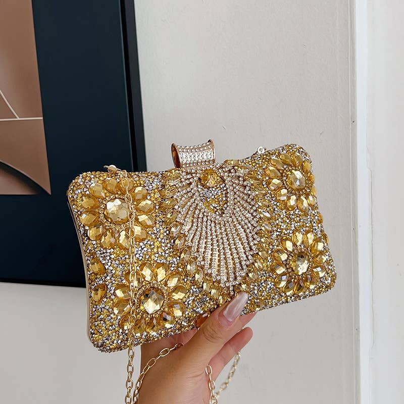 Fashionable rhinestone retro single-shoulder bag