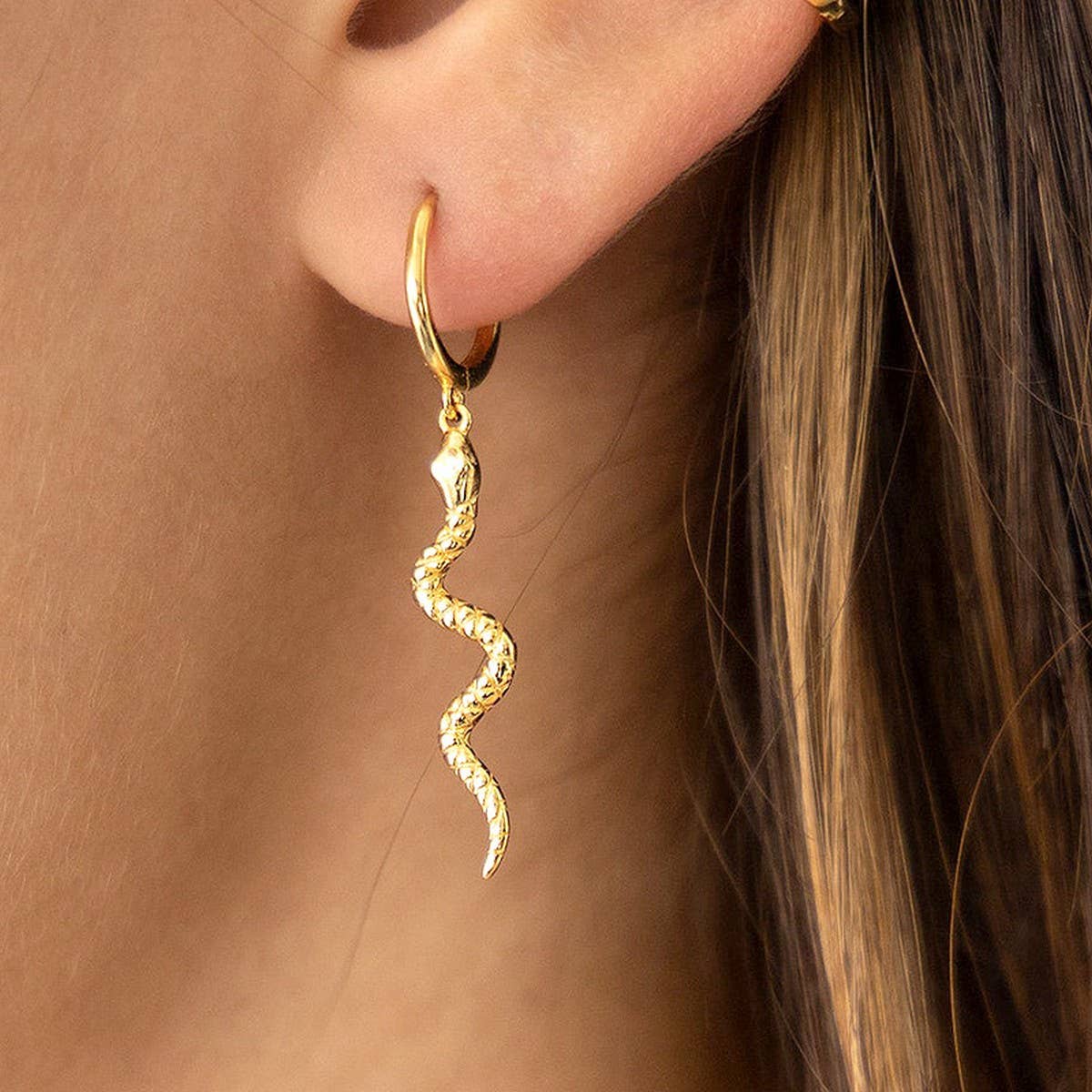 PERSONALIZED EXAGGERATED LONG SNAKE EARRINGS_CWAJE1725