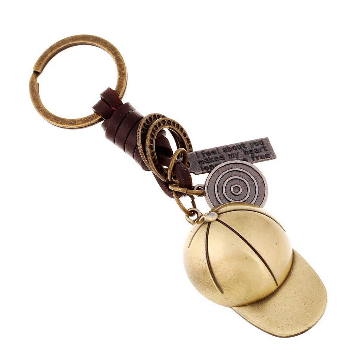 VINTAGE BASEBALL CAP COWHIDE KEYCHAIN