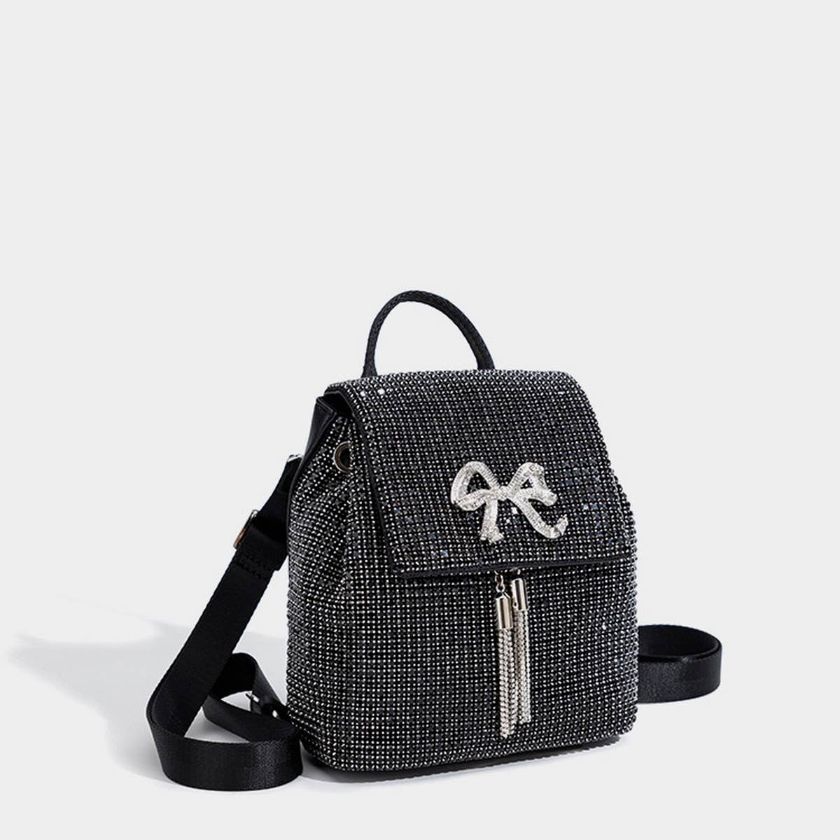 FASHIONABLE BOW TASSEL RHINESTONE EVENING BAG_CWAB3602