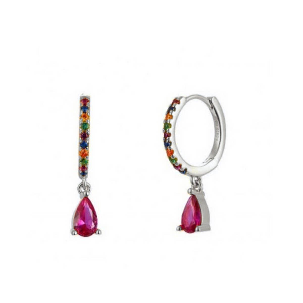 LIGHT LUXURY TEARDROP DIAMOND FRENCH EARRINGS