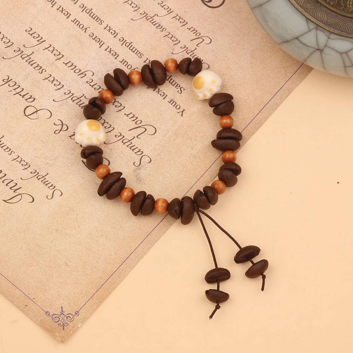 CREATIVE CARTOON HANDMADE COFFEE BEAN BRACELET