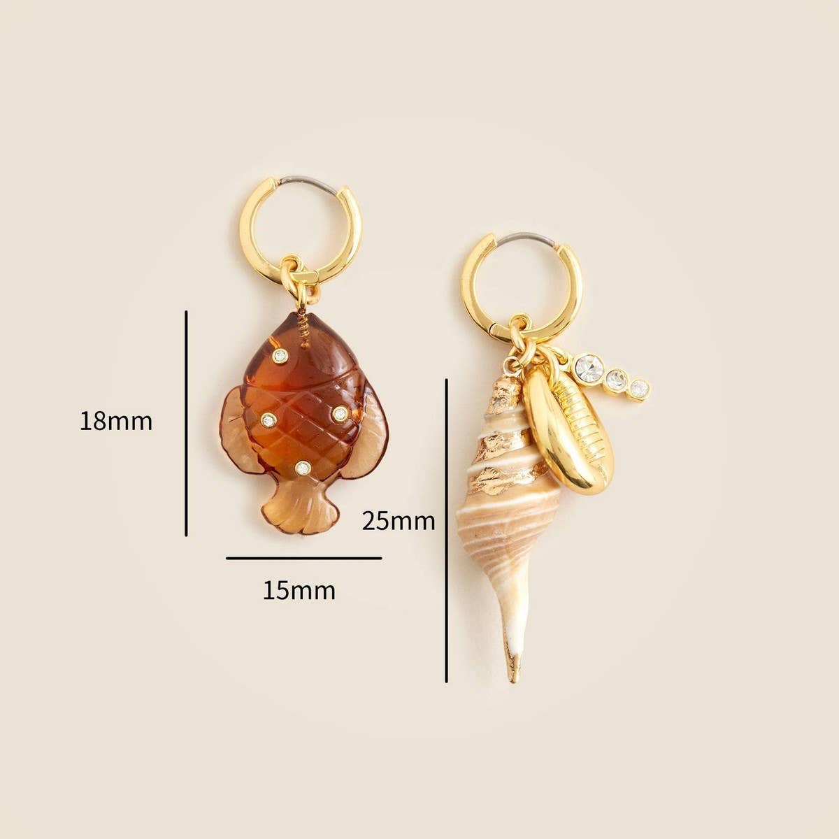 Creative Summer Fish And Conch Earrings