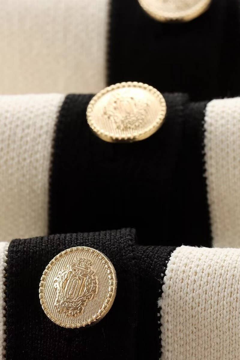 CWOCAL0968_CONTRAST COLOR SHORT-SLEEVED KNITTED COAT