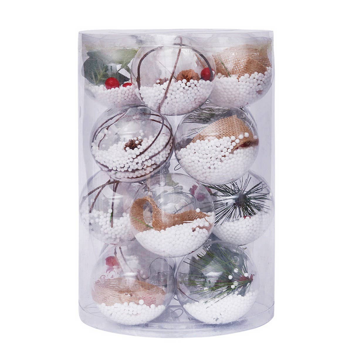 8CM Snow-Filled PET Christmas Balls Set of 16_CWAJE5310