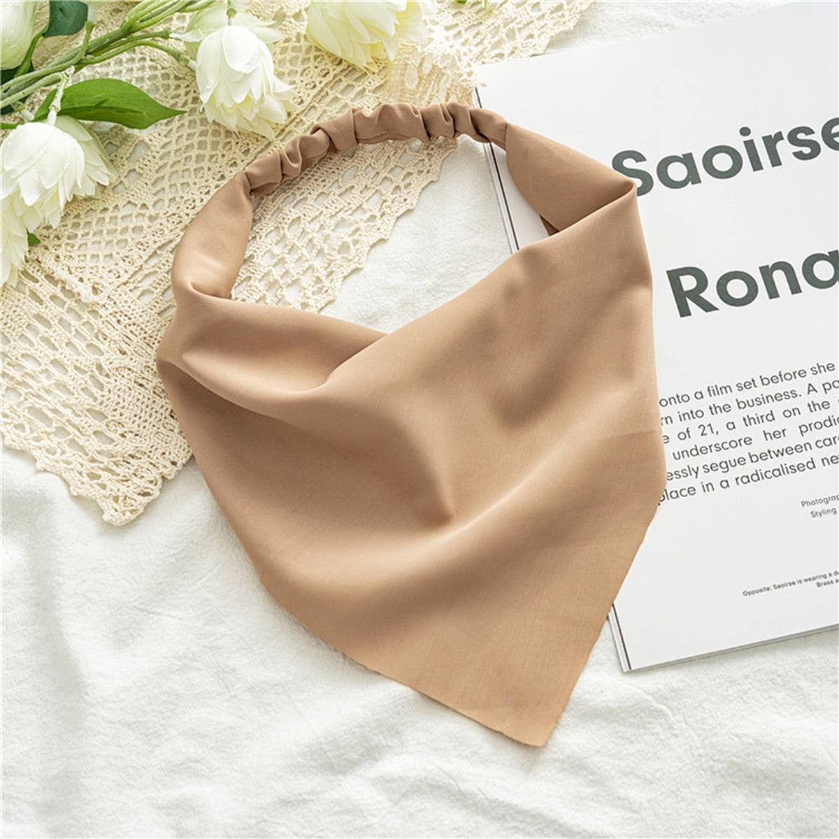 SOLID COLOR CHIFFON TRIANGLE SCARF HAIRACCESSORIES_CWAHA4154
