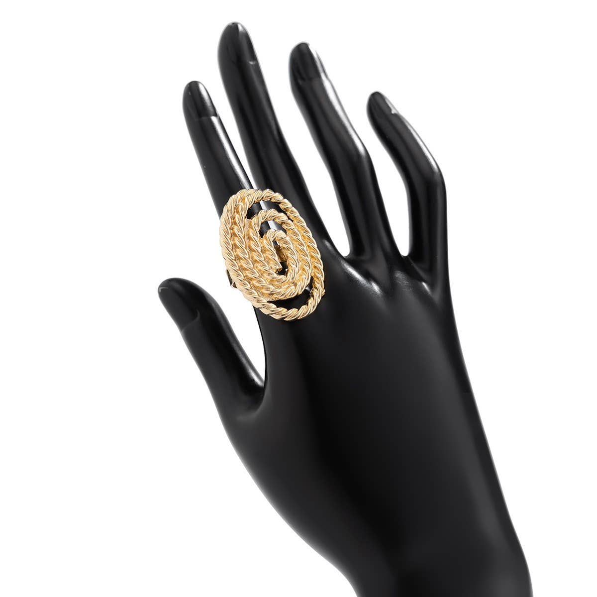 IRREGULAR GEOMETRIC ELLIPSE ALLOY WINDING RING