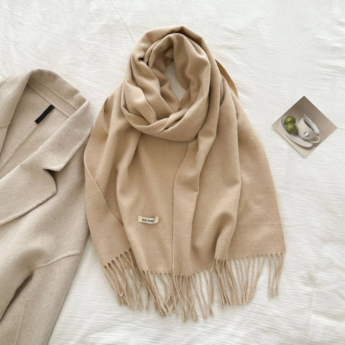 CWASC03137_SOLID WOOL WIDE SCARF WITH TASSELS FOR WOMEN MEN