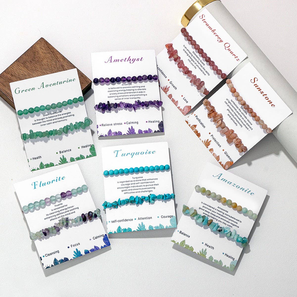 CWAJE4220_IRREGULAR GRAVEL BEADS 2-PIECE BEADED BRACELET