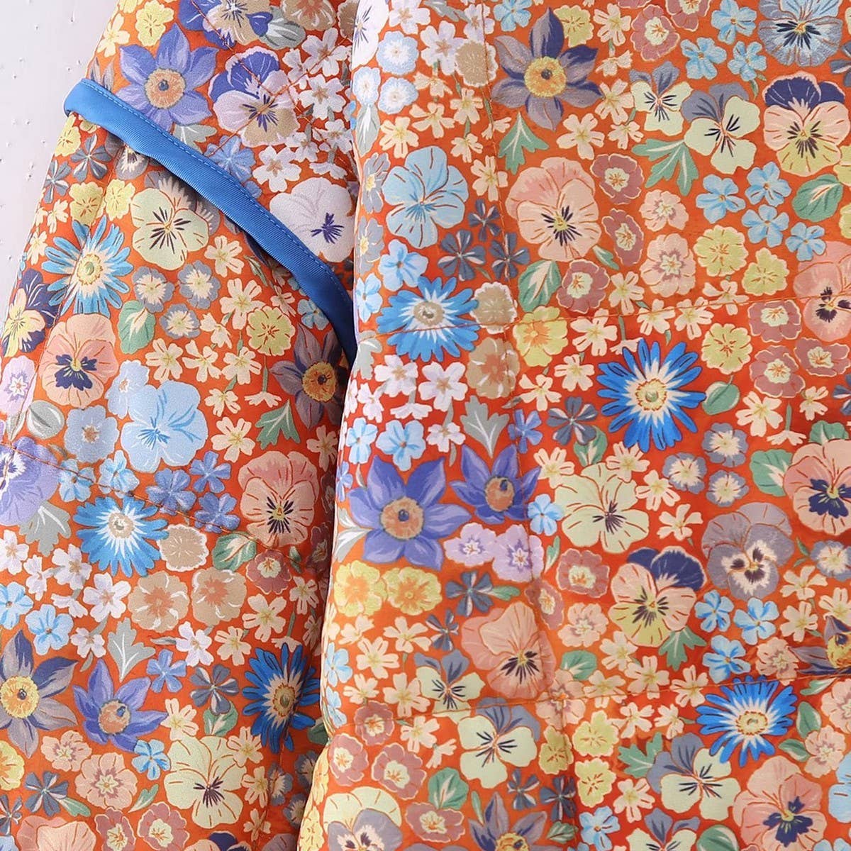 REVERSIBLE FLORAL LOOSE WARM QUILTED JACKETS