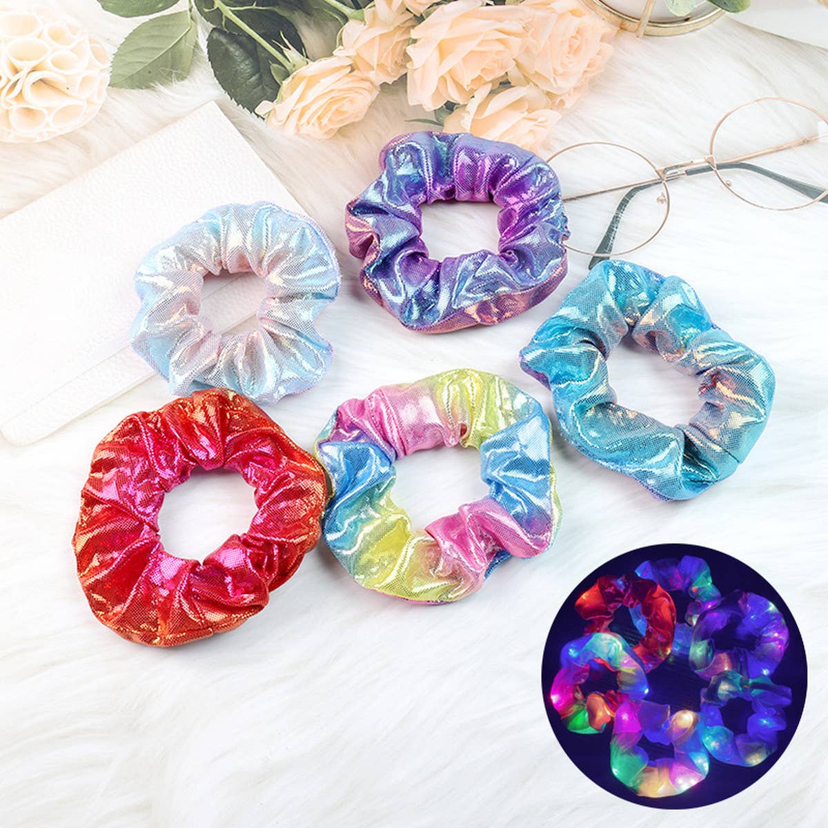 FASHIONABLE GLITTER LARGE INTESTINE HAIR TIE_CWAHA0869