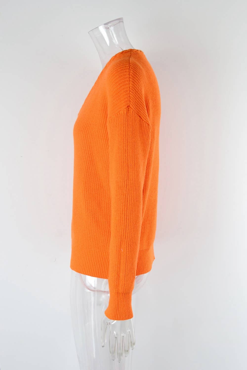 CWOSWL1034_ Long Sleeve V-neck Pullover Sweater