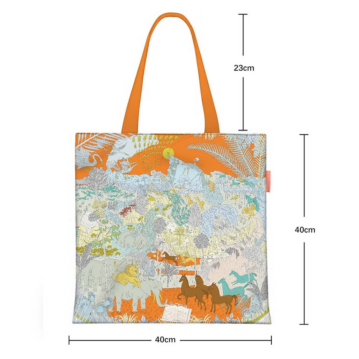 Animal Party Canvas Tote with Elephant & Lion_CWAB5133