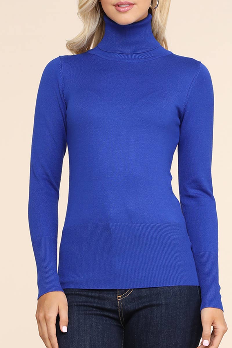 AWOSWL285_Stretch Turtle Neck Long Sleeve Pullover Sweater