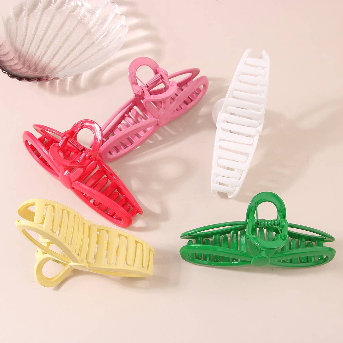 5.12" Glossy Resin Bow Hair Claw Clips for Women_CWAHA0486