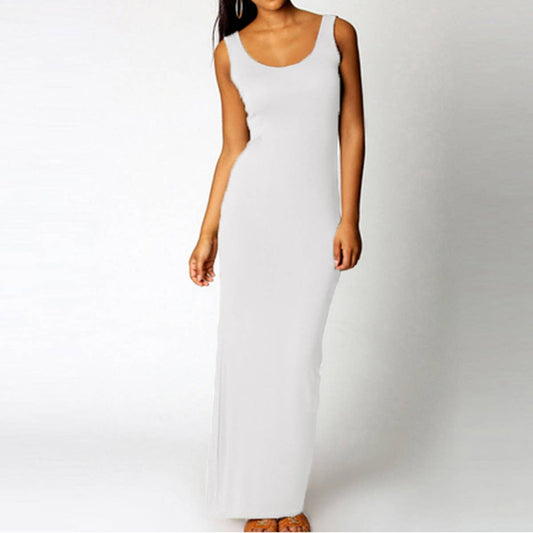 Sexy tank top Long skirt sleeveless slim dress