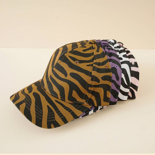Zebra Print Baseball Hat  - Summer Sun Hat CWAH1401