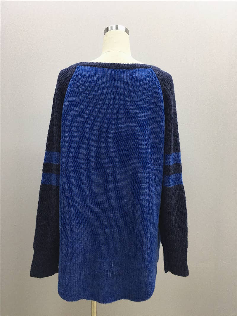 ALL-IN-ONE LONG LOOSE SOLID PULLOVER SWEATER