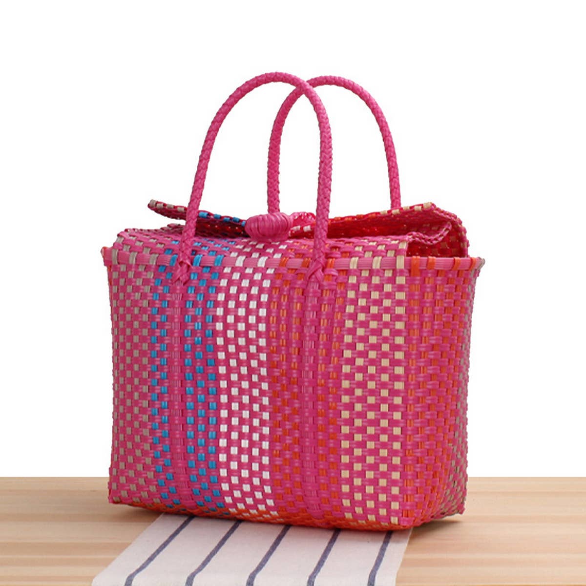 FRESH CONTRASTING COLOR HANDWOVEN BAG_CWAB2111