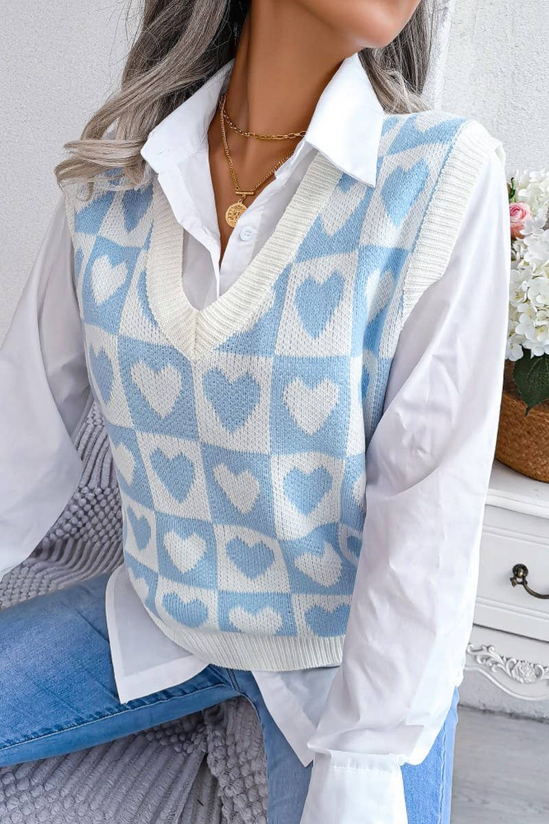 WOMEN LOVE KNIT SWEATER VEST_CWOSWSL0043