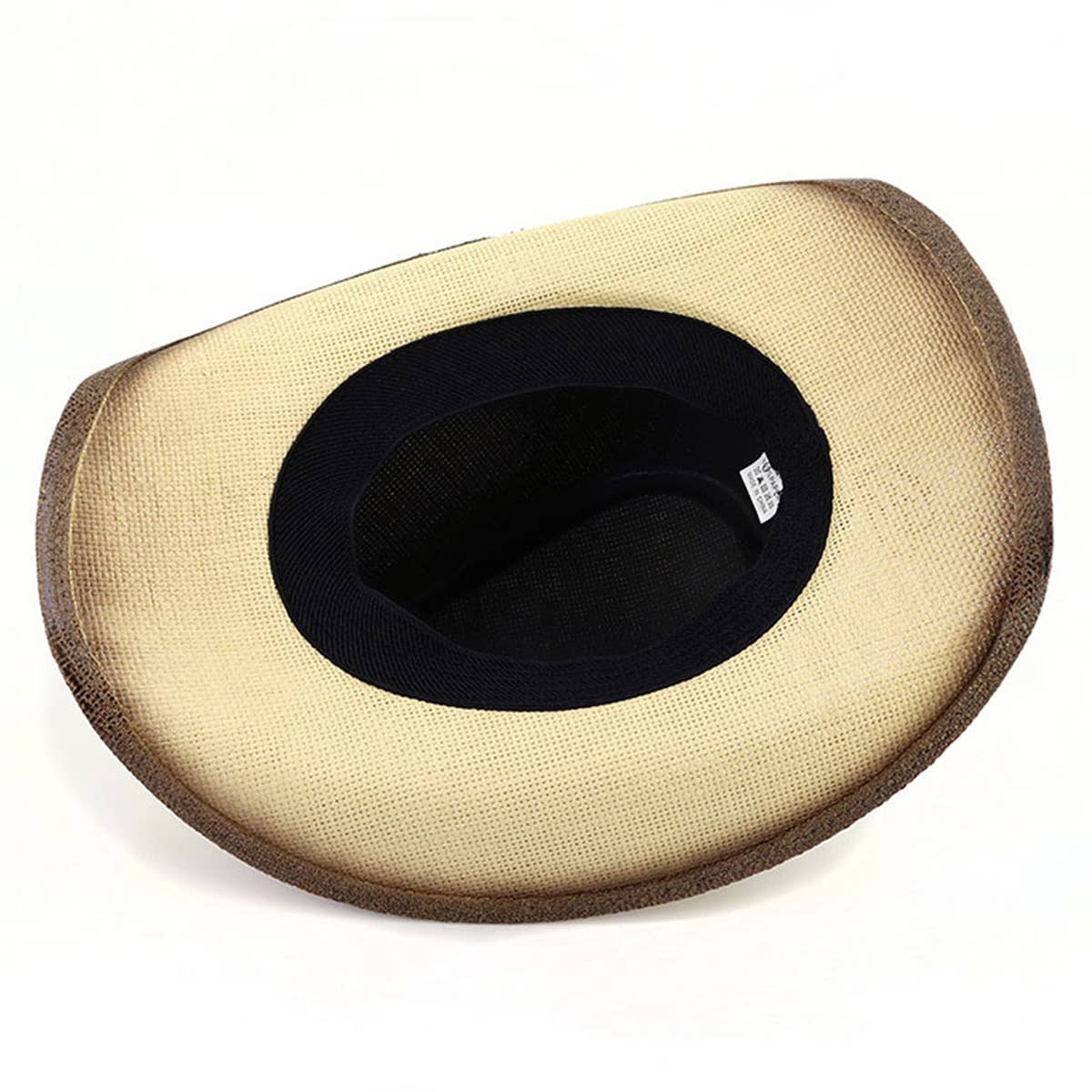 Western Straw Cowboy Hat with Bull Head,Turquoise_CWAH0684