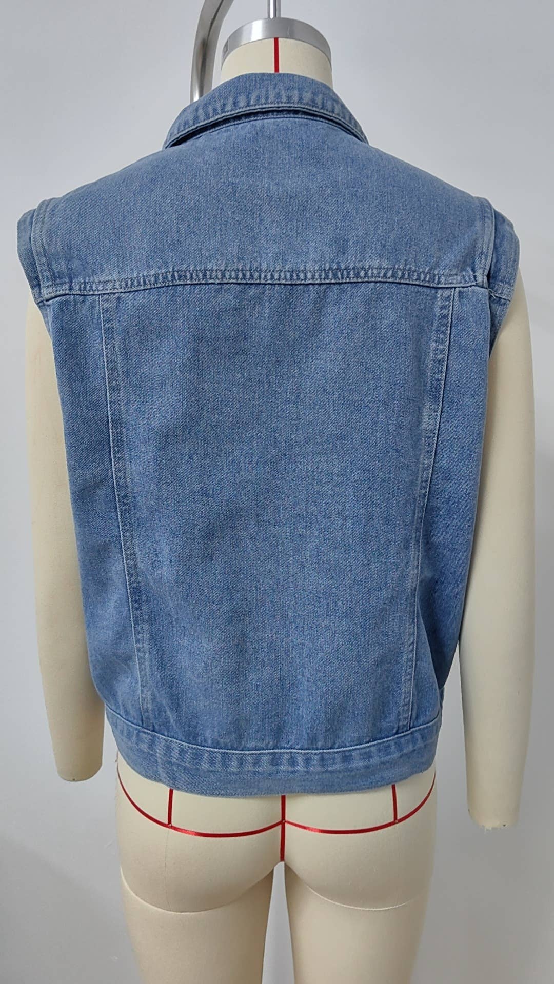 WASHED COWBOY VEST WITH WAISTCOAT