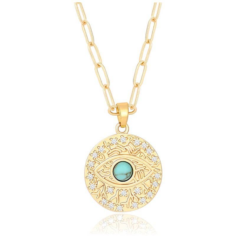 Gold Medal Moon and Star Pendant necklace