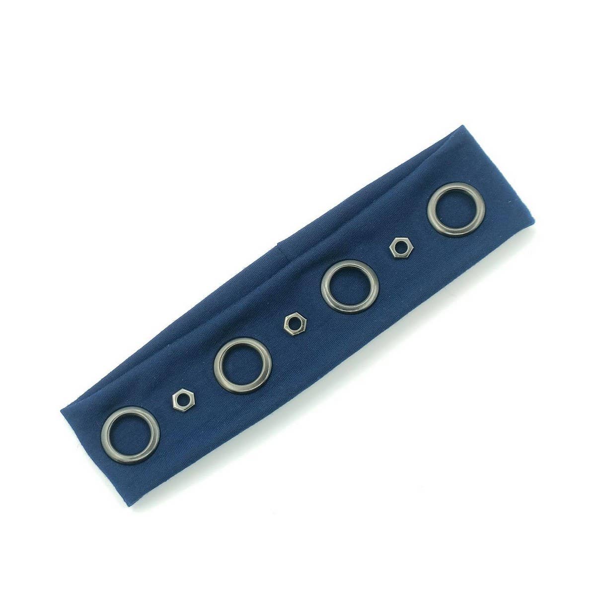 Elastic Punk Headwrap with Geometric Studs