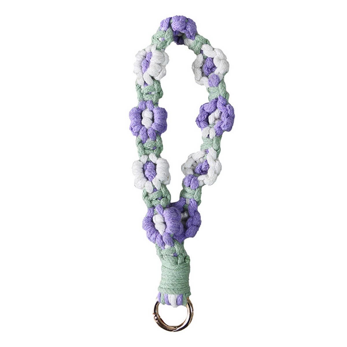 FLOWER DESIGN WOVEN KEYCHAIN