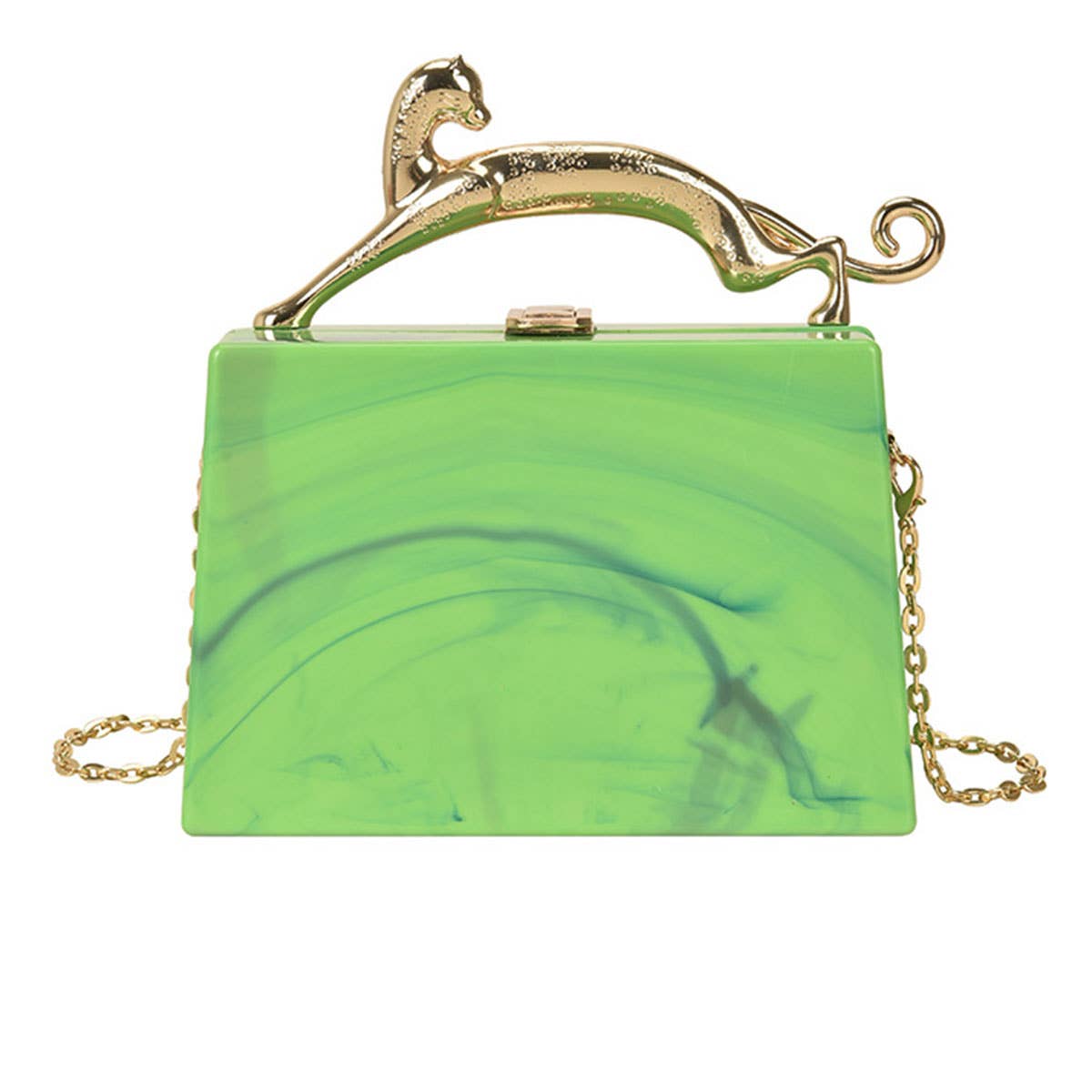 Candy-colored acrylic hand-held crossbody bag