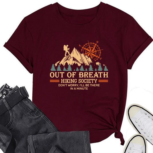 Comfy Crew Neck Tee ??Hiking Quote for Women_CWTTS1523