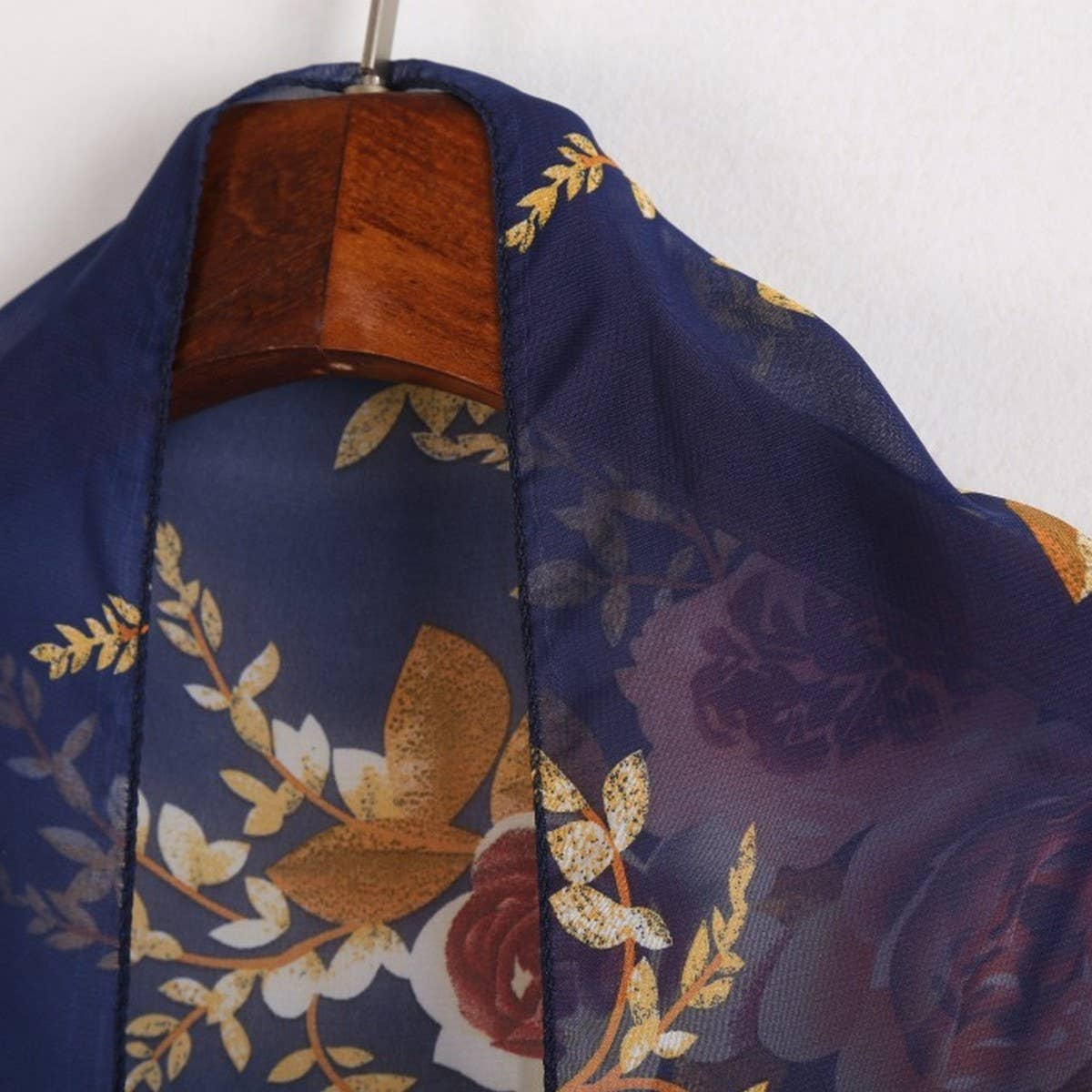 FLORAL PRINT FRONT OPEN KIMONO FOR SLEEVELESS