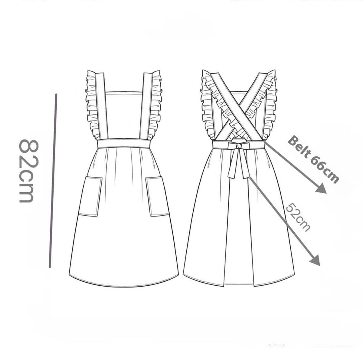 HANDMADE FLORAL ROSES AND RUFFLED APRON