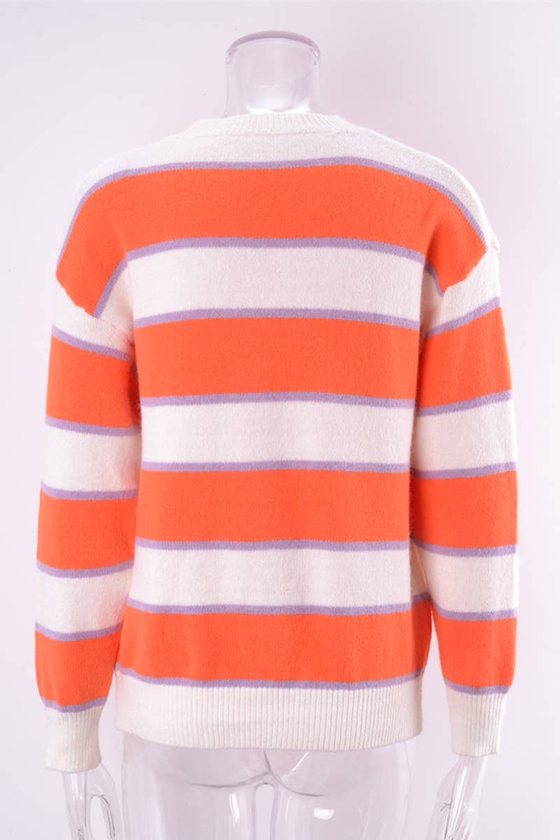 KNIT CREW-NECK PULLOVER LONG-SLEEVED SWEATER