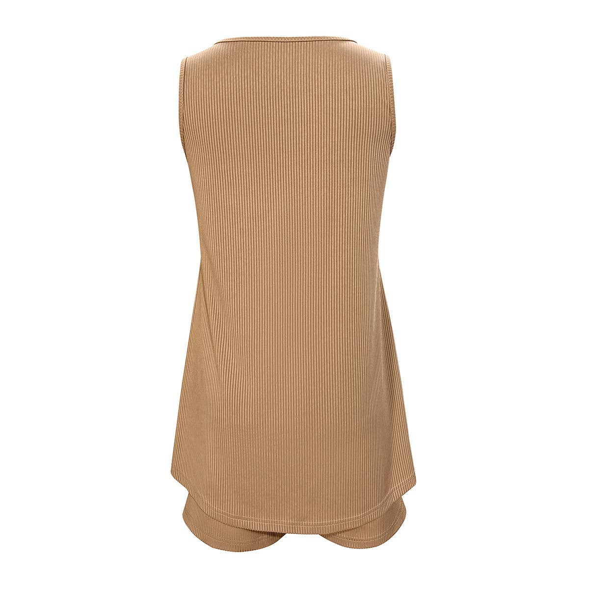 Loose solid-color half-breasted top shorts set