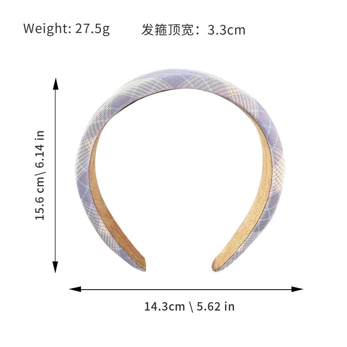 fresh checkered versatile and simple hair band