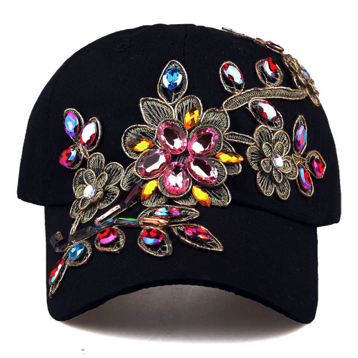 Women's Patch Baseball Cap Rhinestone Sun Hat_CWAH1000