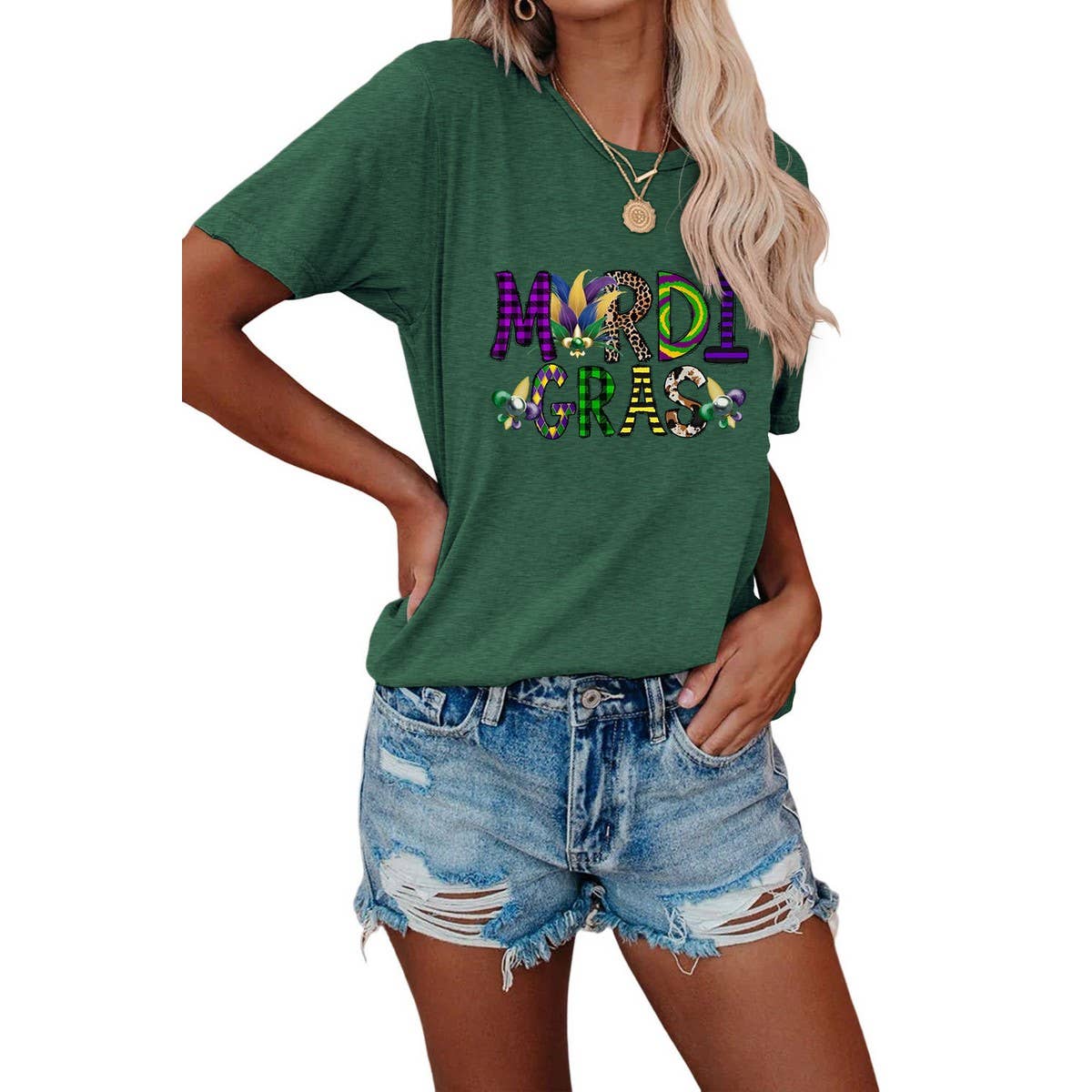 EASTER LOOSE PRINT ROUND NECK PULLOVER T SHIRT_CWTTS0798