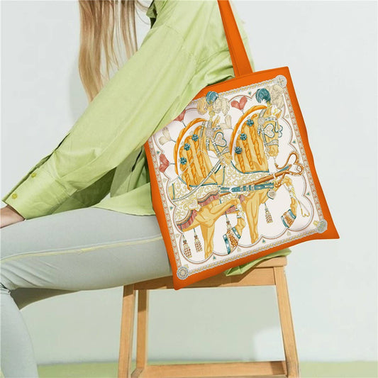 Heart Saddle Canvas Tote Bag for Women_CWAB5129