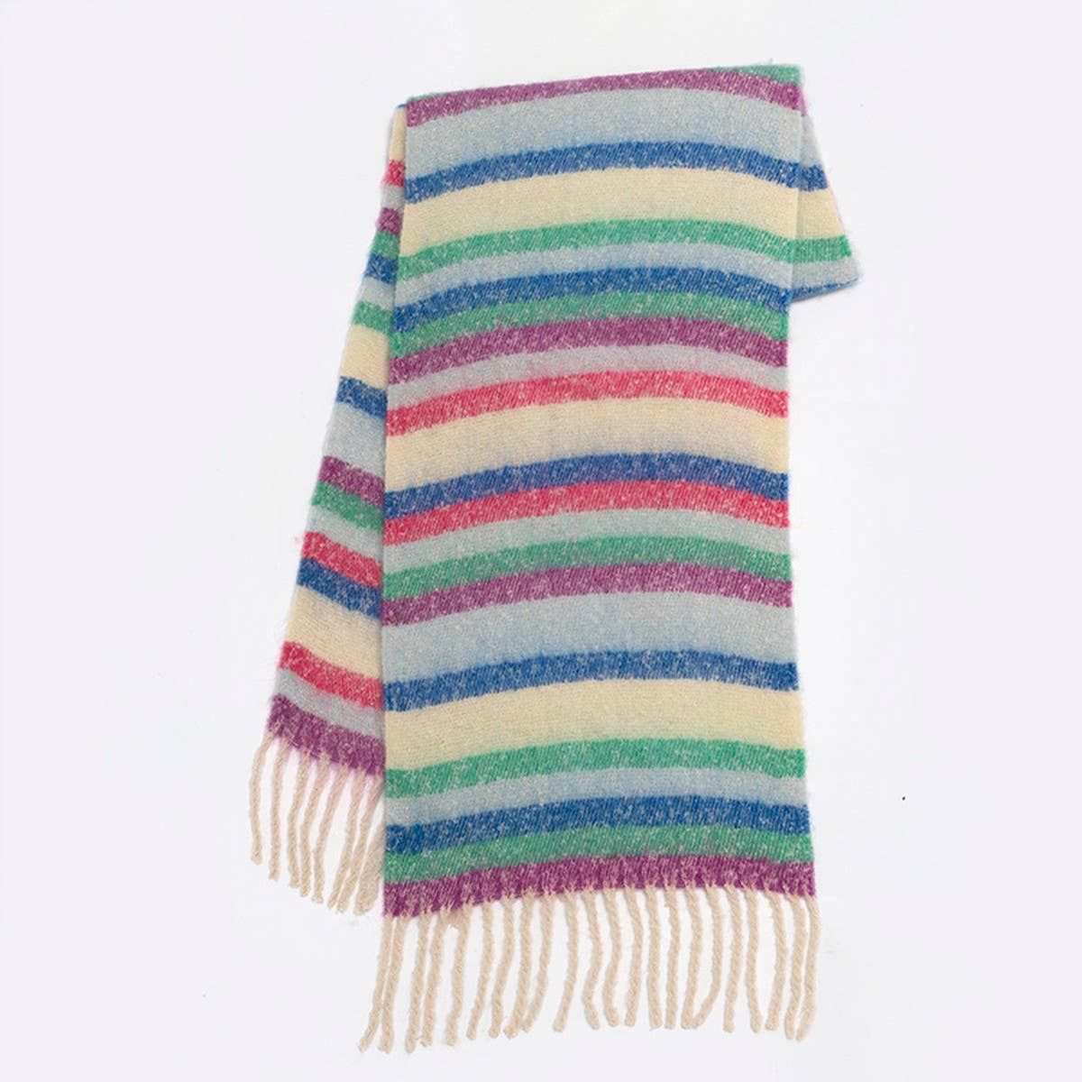 Rainbow Colorblock Scarf - Warm Cozy Winter Wrap_CWASC2351