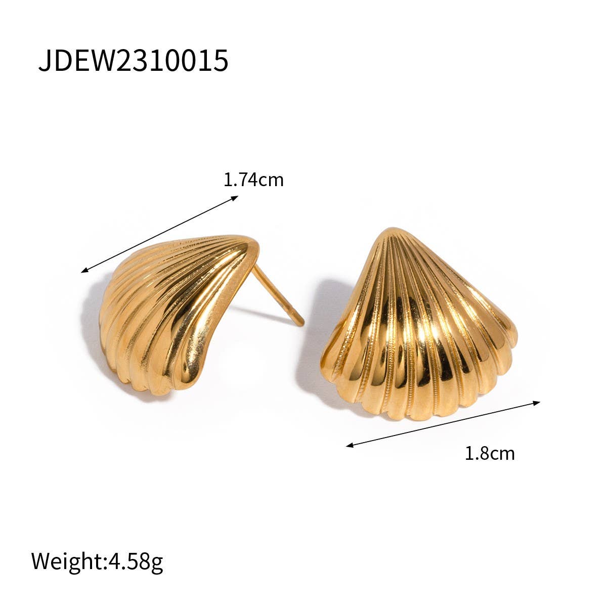 SIMPLE PERSONALITY HIGH-END 18K GOLD EARRINGS_CWMM2351