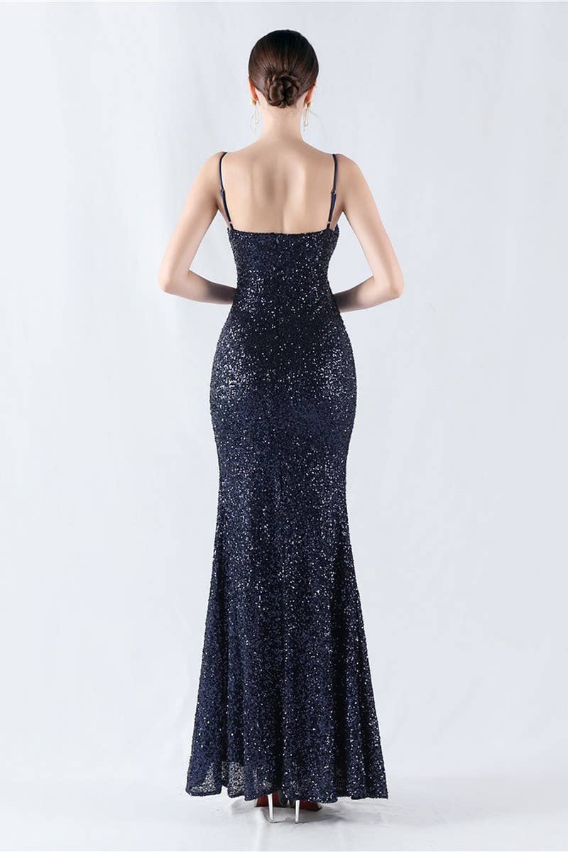 CWDMD4825_ELEGANT SEXY HIGH-SLIT SLING EVENING DRESS
