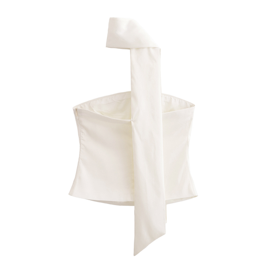 Scarf Style Satin Blouse for Women