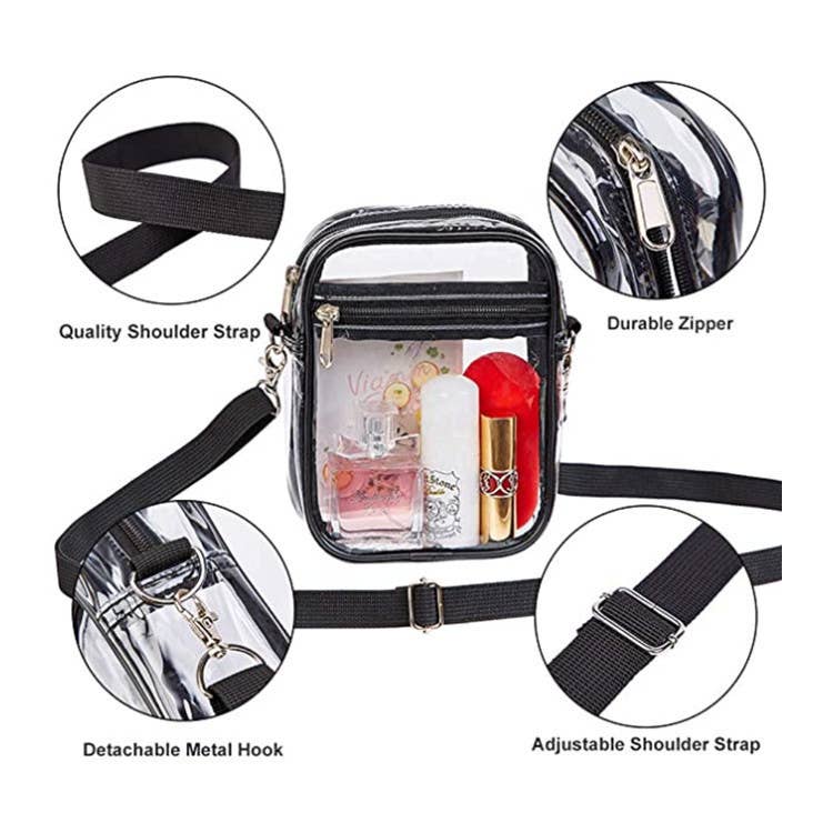 PVC transparent waterproof crossbody bag