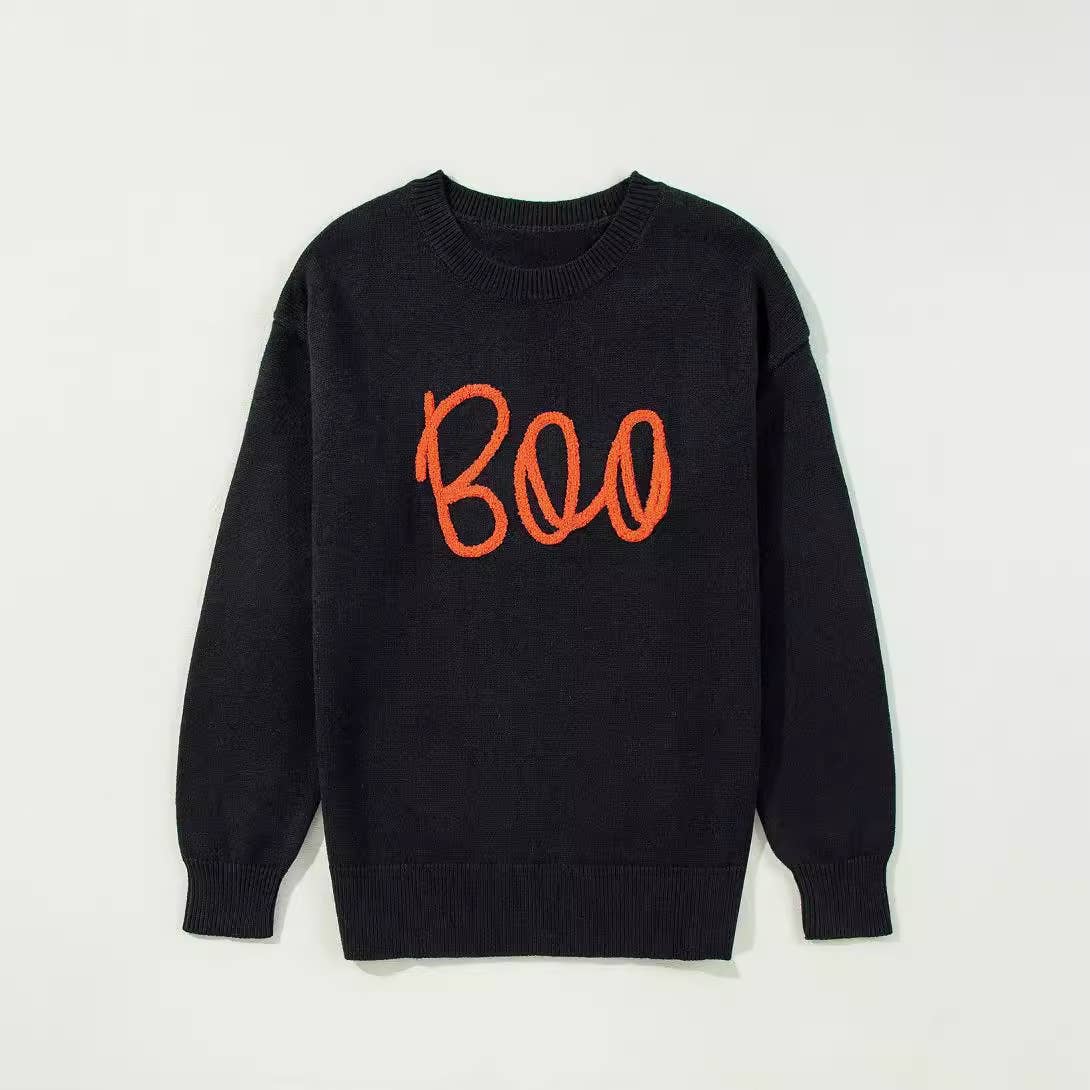 ROUND NECK THREAD CASUAL LETTER-PRINTED SWEATER