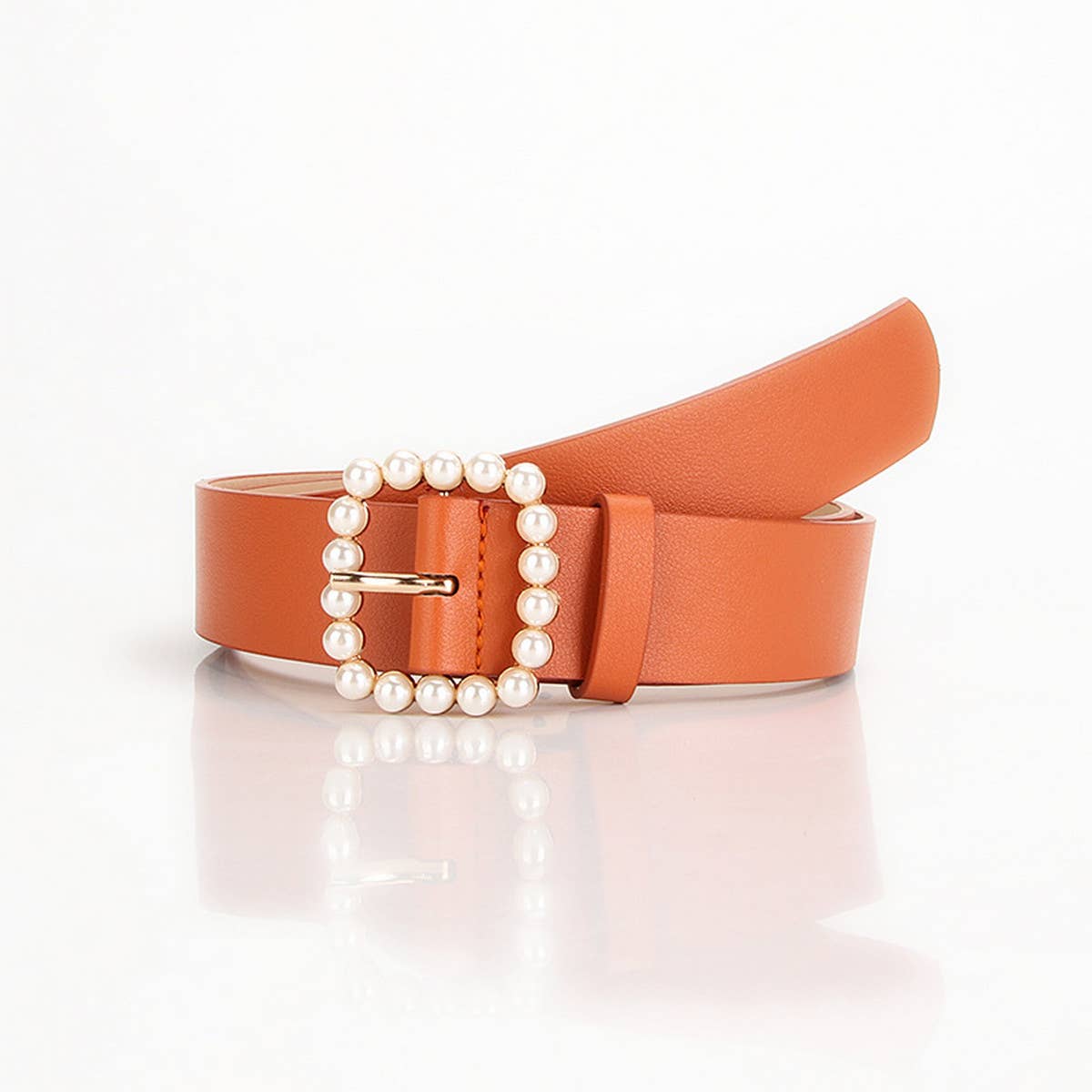 CWABE0945_SWEET PEARL SQUARE BUCKLE BELT