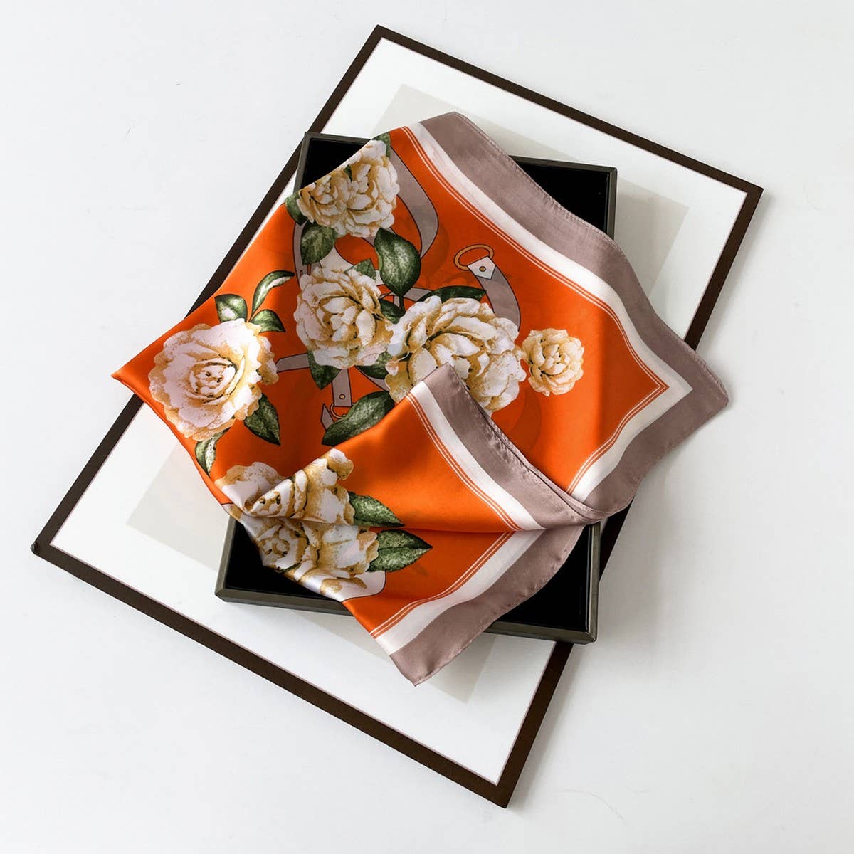 Elegant Polka Dot Satin Silk Scarf