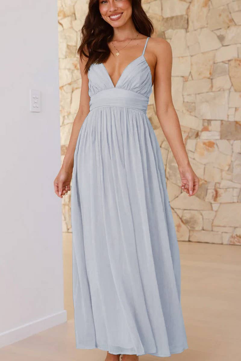 CWDMD5667_BACK TIE WAIST SLIM CHIFFON SLIP MAXI DRESS