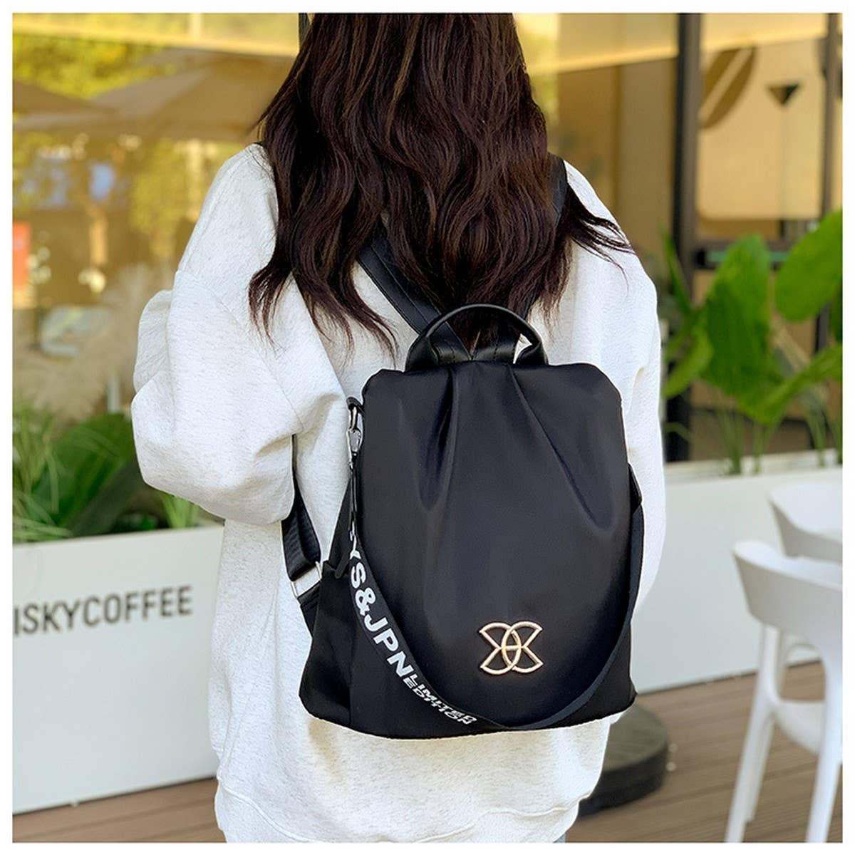 NYLON TRAVEL BACKPACK LARGE CAPACITY OXFORD CLOTH_CWAB3505