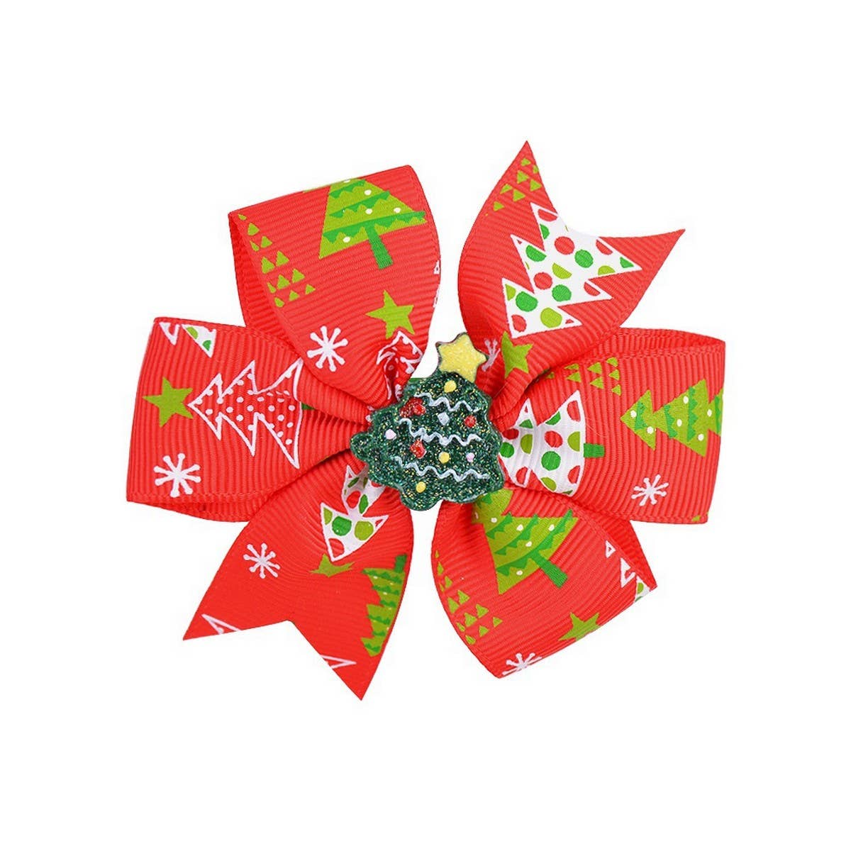 Baby Holiday Bow Hair Clip with Ribbon Tail_CWAHA6700